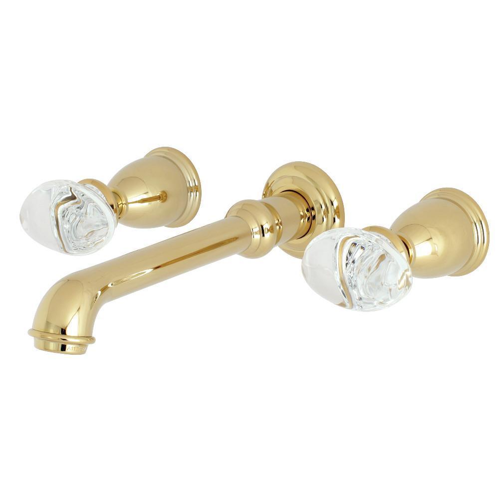 Kingston Brass Krystal Onyx Wall-Mount Bathroom Faucet Polished Brass