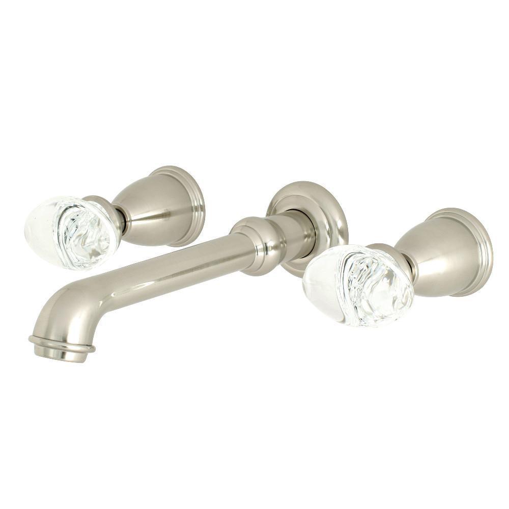 Kingston Brass Krystal Onyx Wall-Mount Bathroom Faucet Brushed Nickel