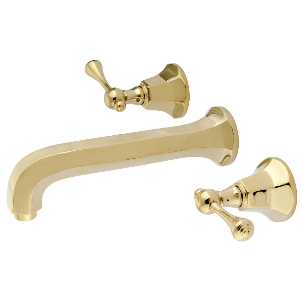 Kingston Brass Metropolitan Wall-Mount Bathroom Faucet Polished Brass