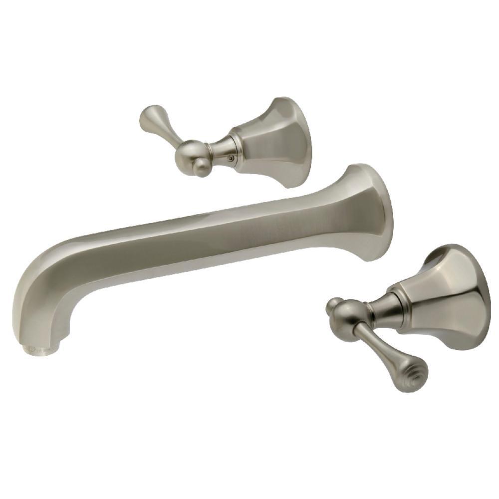 Kingston Brass Metropolitan Wall-Mount Bathroom Faucet Brushed Nickel
