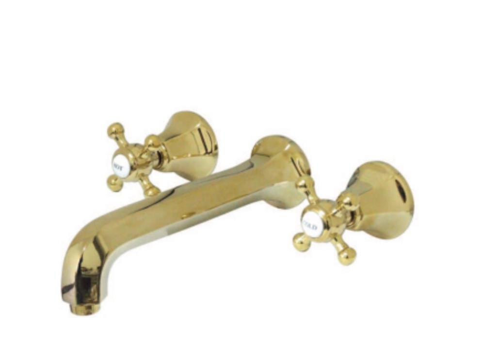 Kingston Brass Metropolitan Wall-Mount Bathroom Faucet Polished Brass