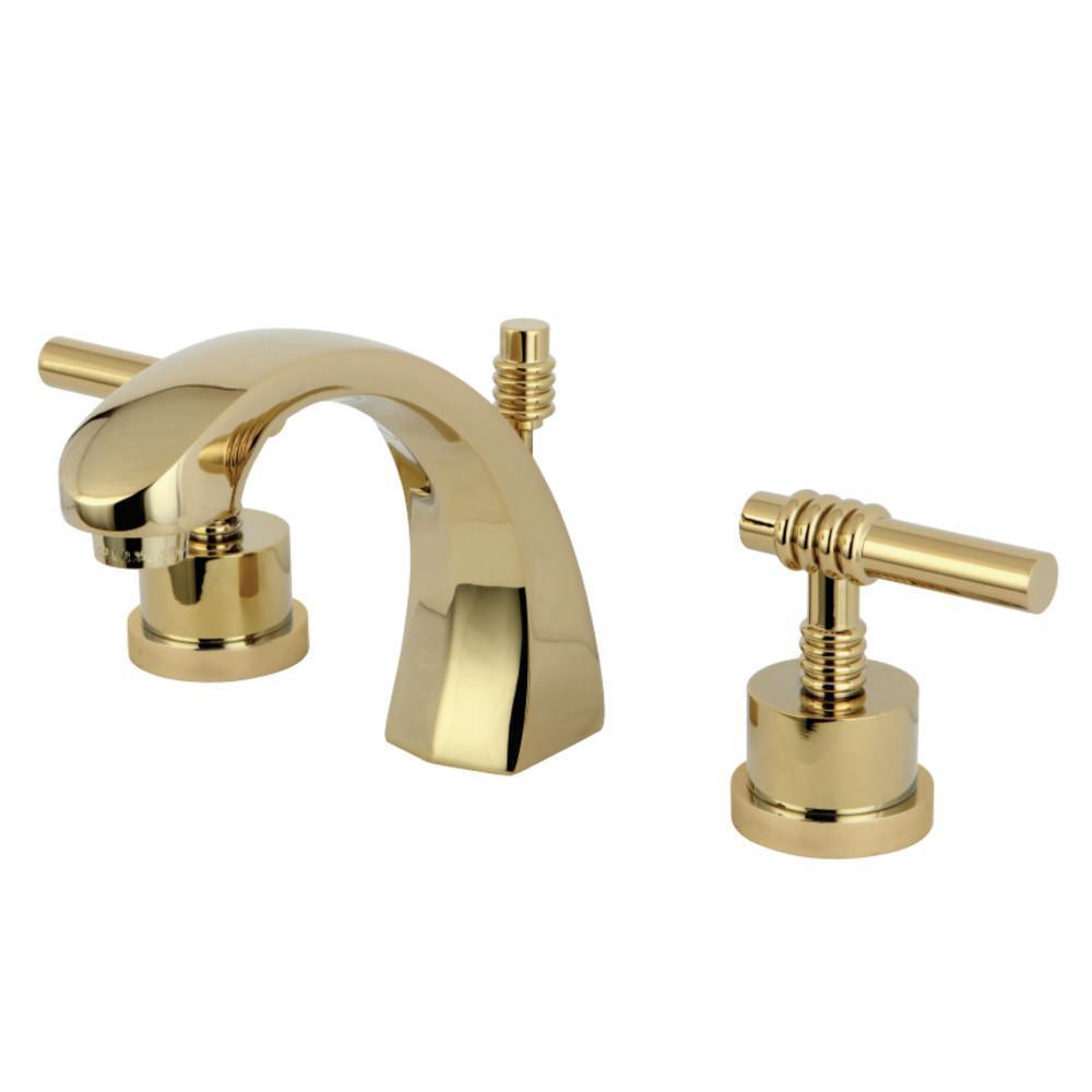 Kingston Brass Milano Widespread Bathroom Faucet Polished Brass