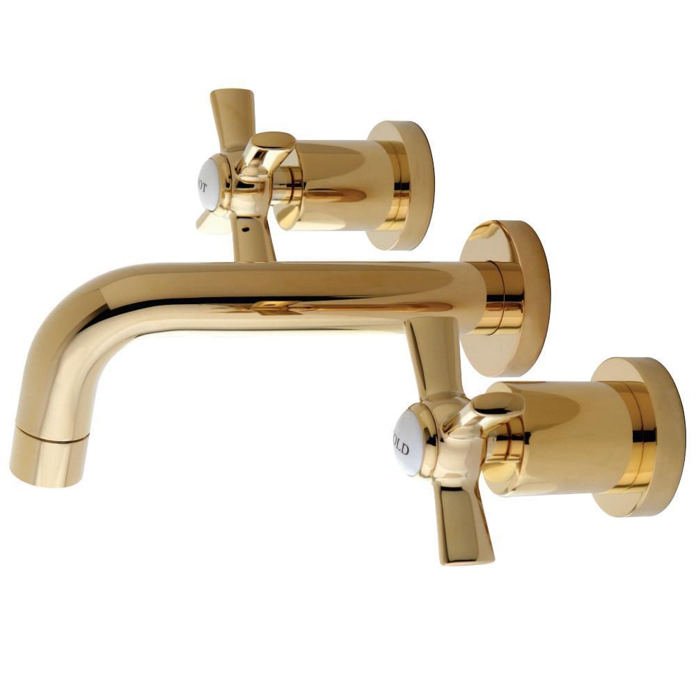 Kingston Brass Millennium Wall-Mount Bathroom Faucet Polished Brass
