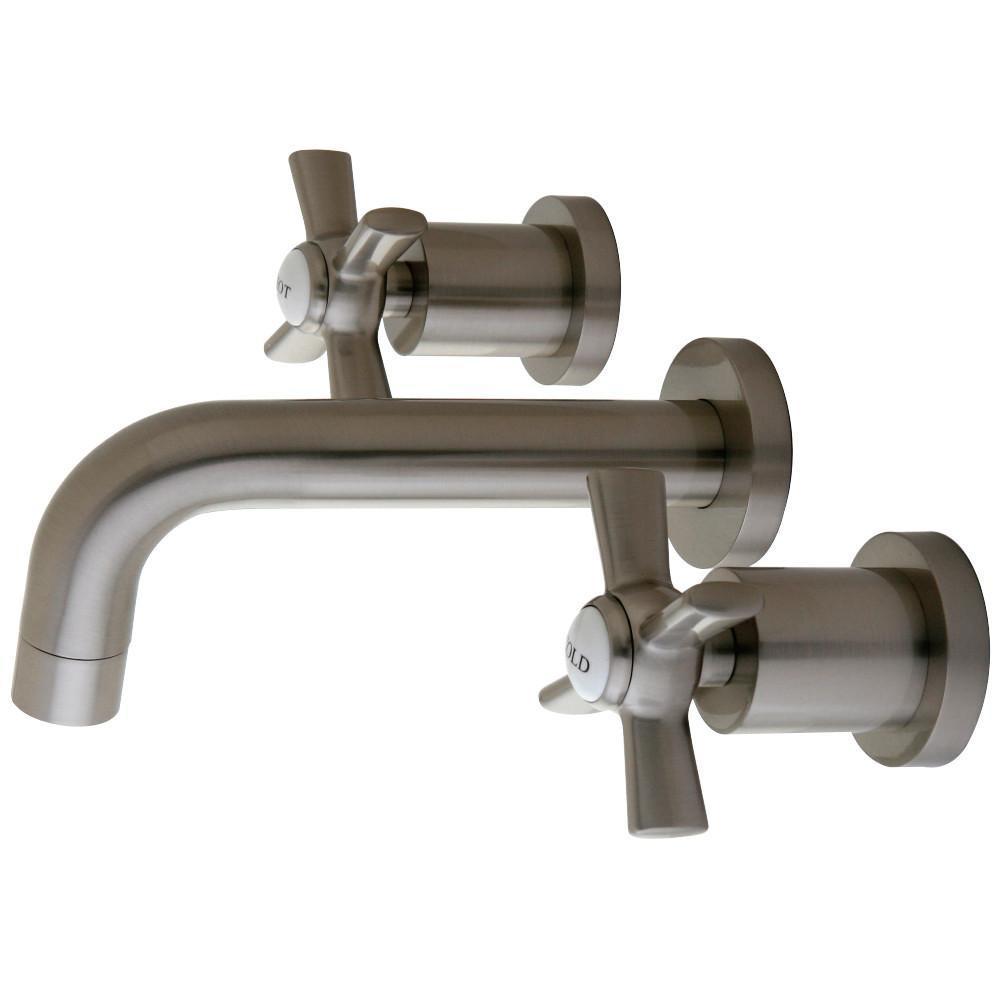 Kingston Brass Millennium Wall-Mount Bathroom Faucet Brushed Nickel