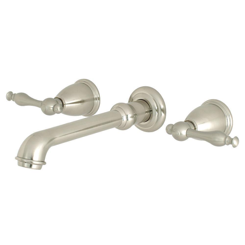 Kingston Brass Naples Wall-Mount Bathroom Faucet Brushed Nickel
