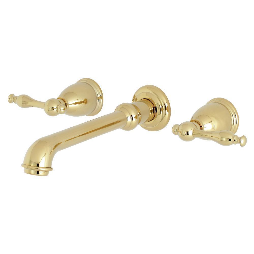 Kingston Brass Naples Wall-Mount Bathroom Faucet Polished Brass