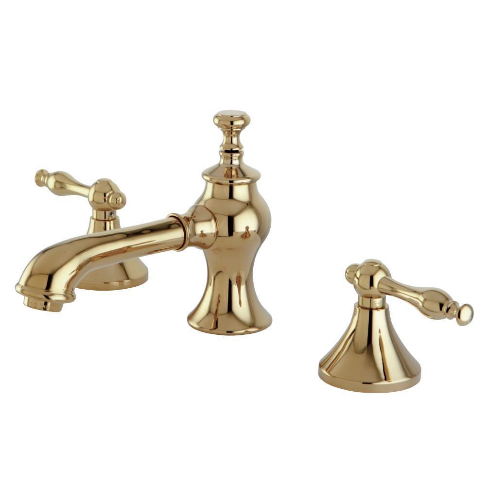 Kingston Brass Naples Widespread Bathroom Faucet Polished Brass