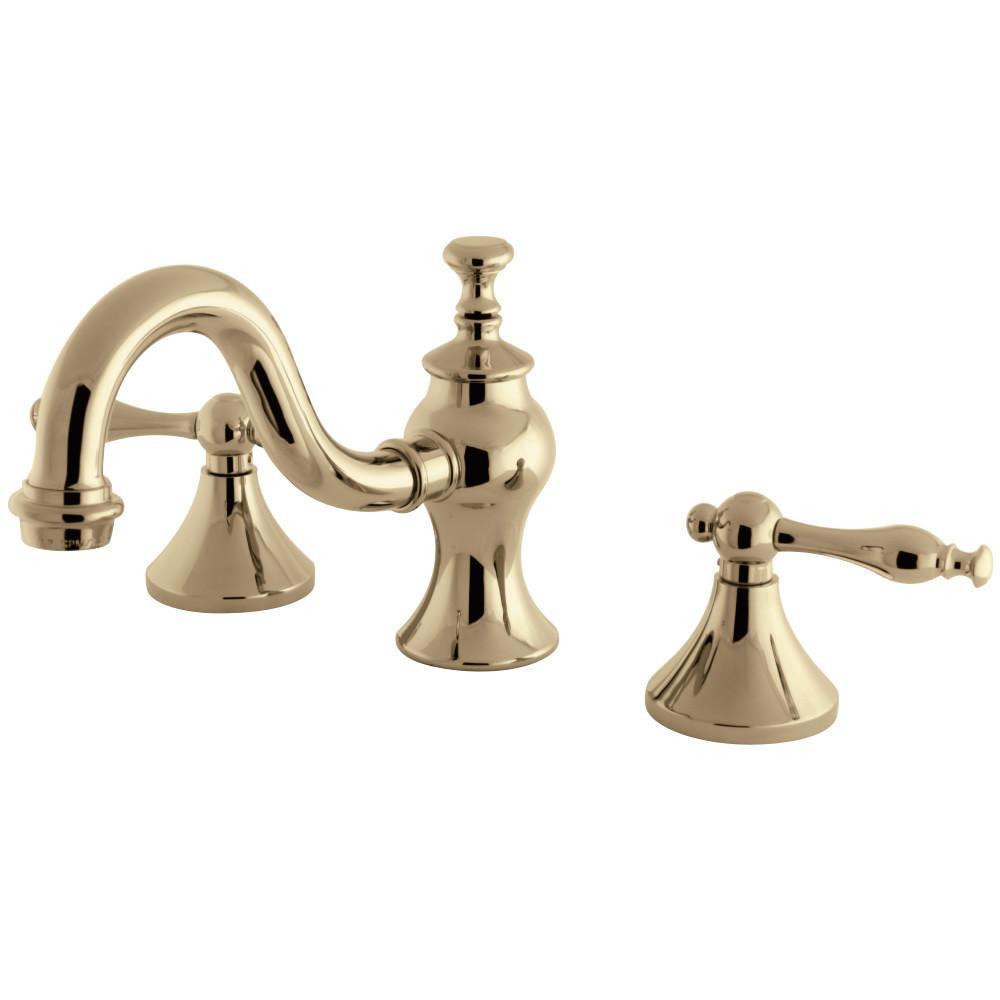 Kingston Brass Naples Widespread Bathroom Faucet Polished Brass