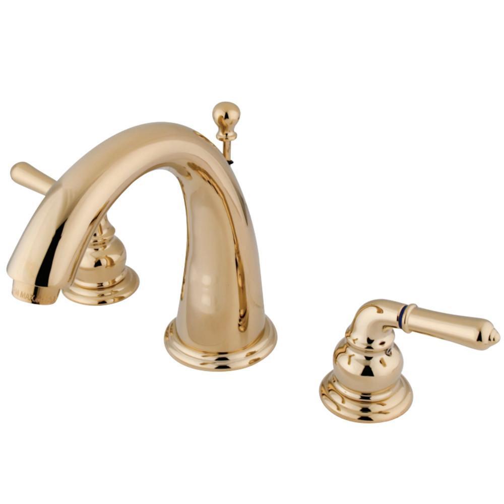 Kingston Brass Naples Widespread Bathroom Faucet Polished Brass