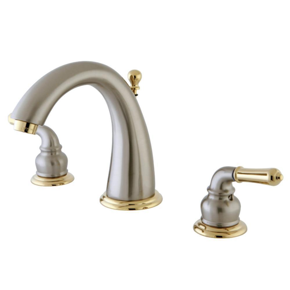 Kingston Brass Naples Widespread Bathroom Faucet Brushed Nickel/Polished Brass