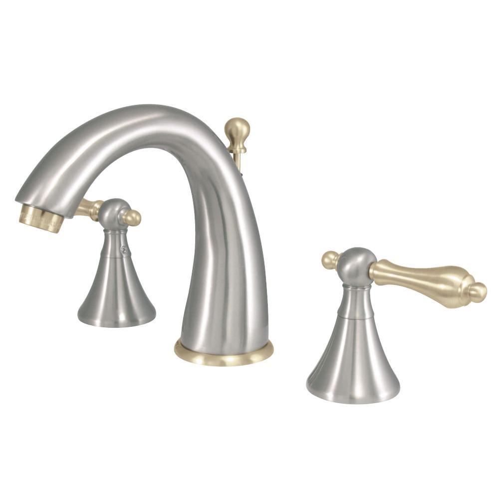 Kingston Brass Naples Widespread Bathroom Faucet Brushed Nickel/Polished Brass