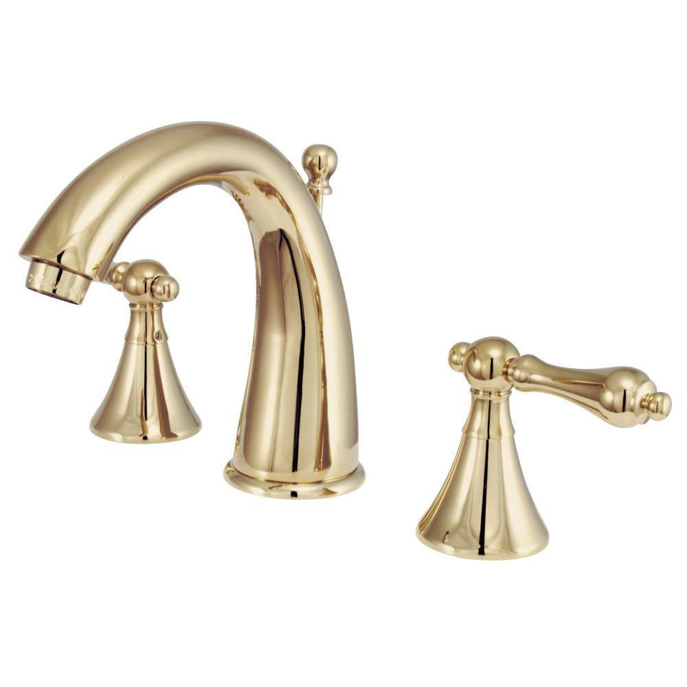 Kingston Brass Naples Widespread Bathroom Faucet Polished Brass
