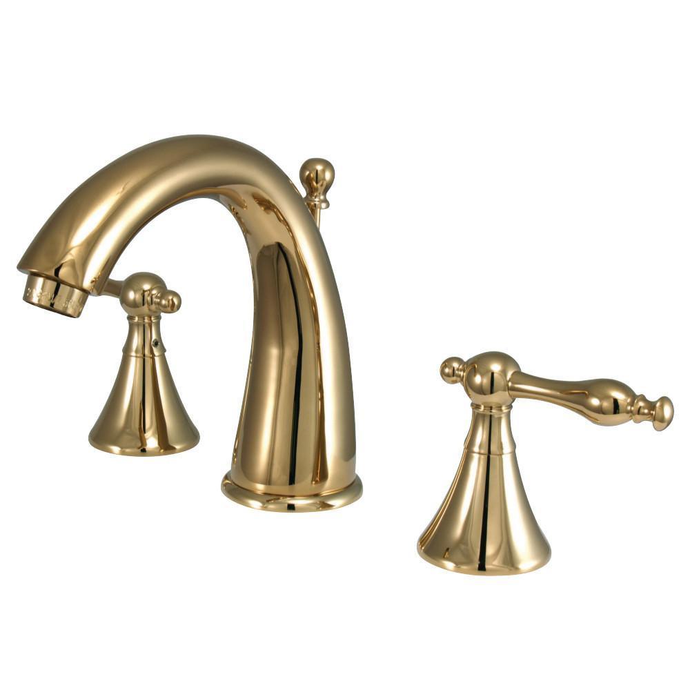 Kingston Brass Naples Widespread Bathroom Faucet Polished Brass