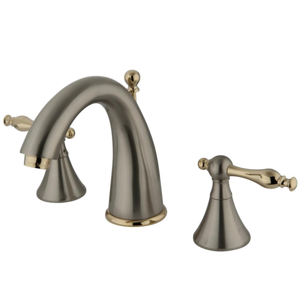 Kingston Brass Naples Widespread Bathroom Faucet Brushed Nickel/Polished Brass