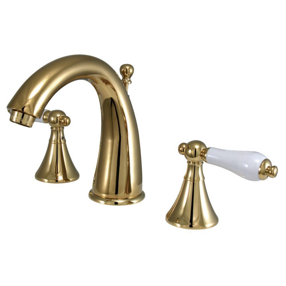 Kingston Brass Naples Widespread Bathroom Faucet Polished Brass