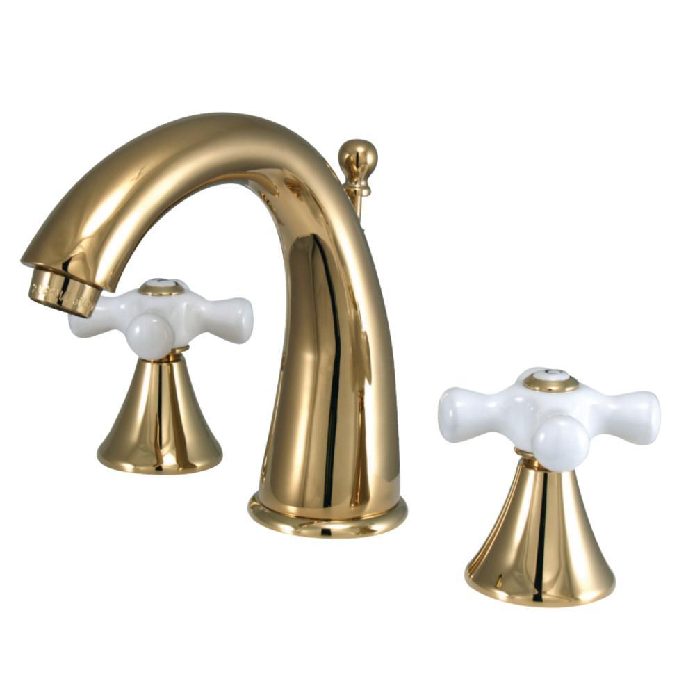 Kingston Brass Naples Widespread Bathroom Faucet Polished Brass