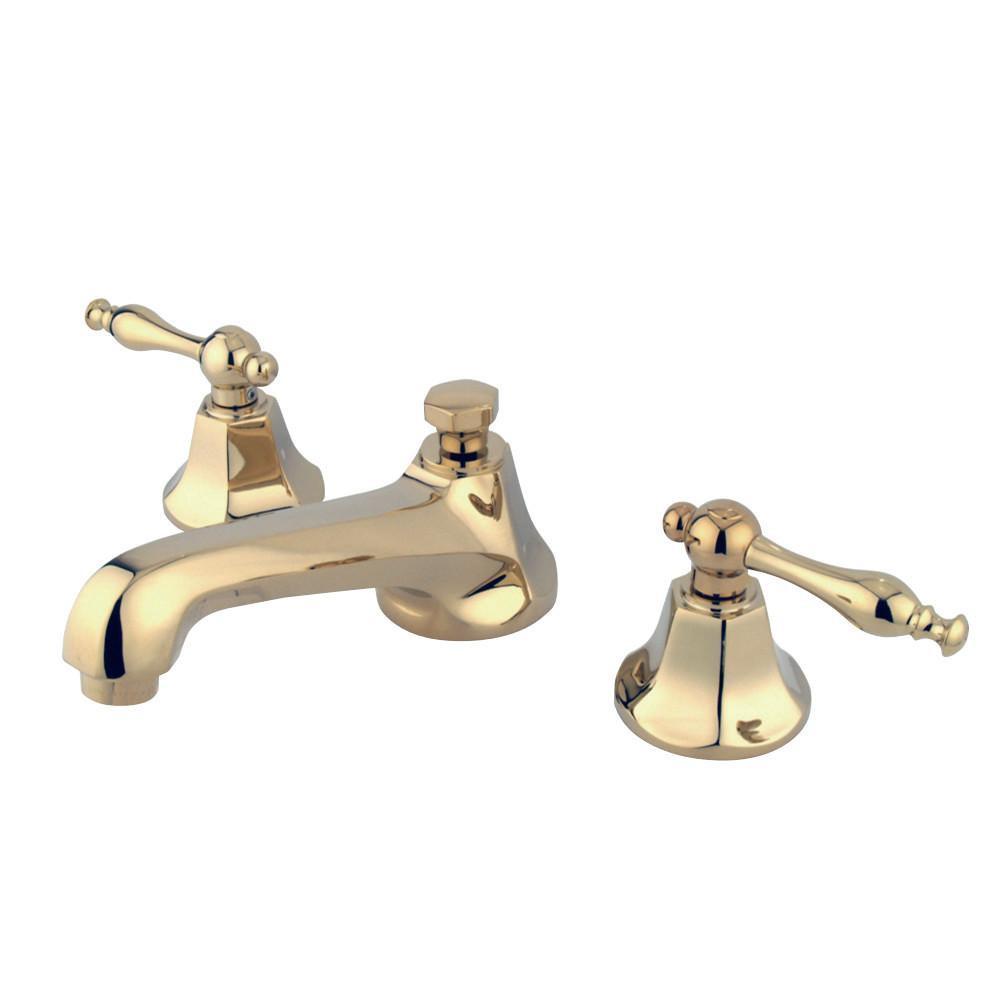 Kingston Brass Naples Widespread Bathroom Faucet Polished Brass