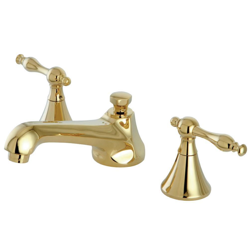 Kingston Brass Naples Widespread Bathroom Faucet Polished Brass