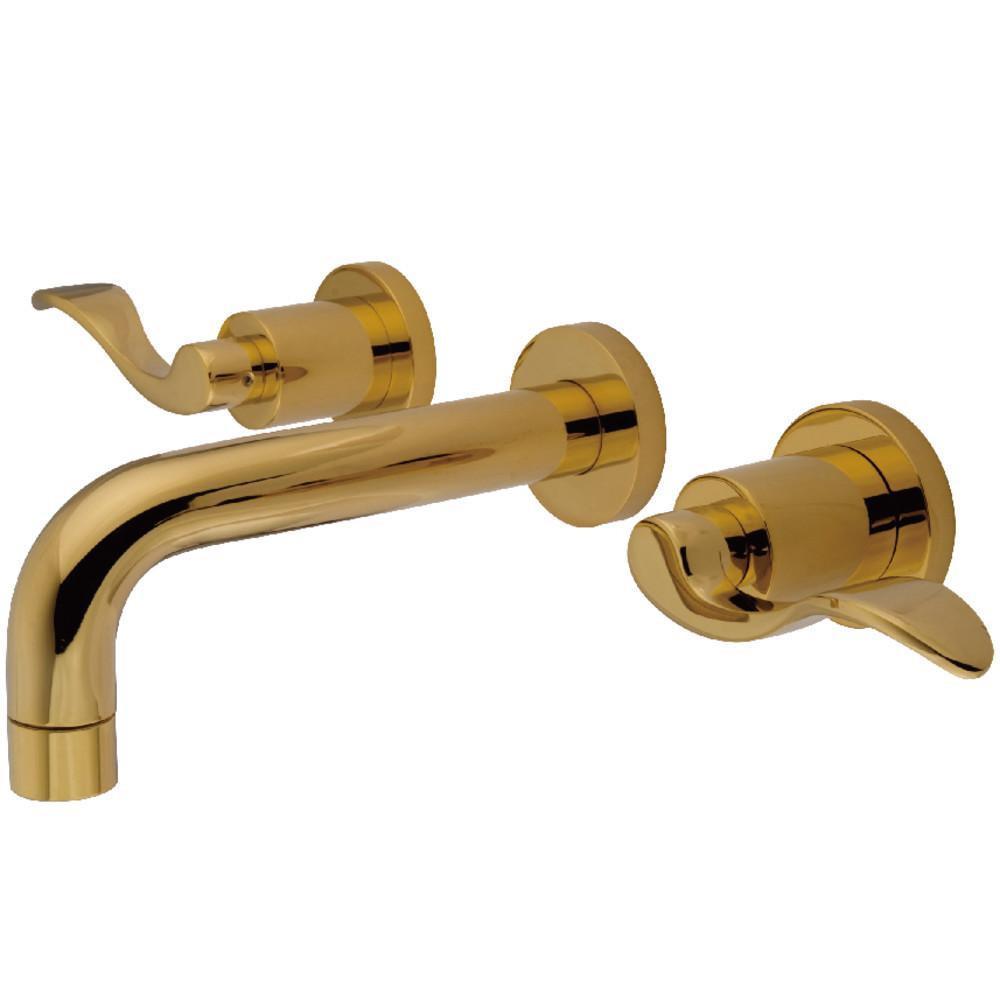 Kingston Brass NuWave Wall-Mount Bathroom Faucet Polished Brass