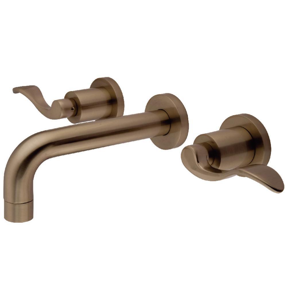 Kingston Brass NuWave Wall-Mount Bathroom Faucet Brushed Nickel