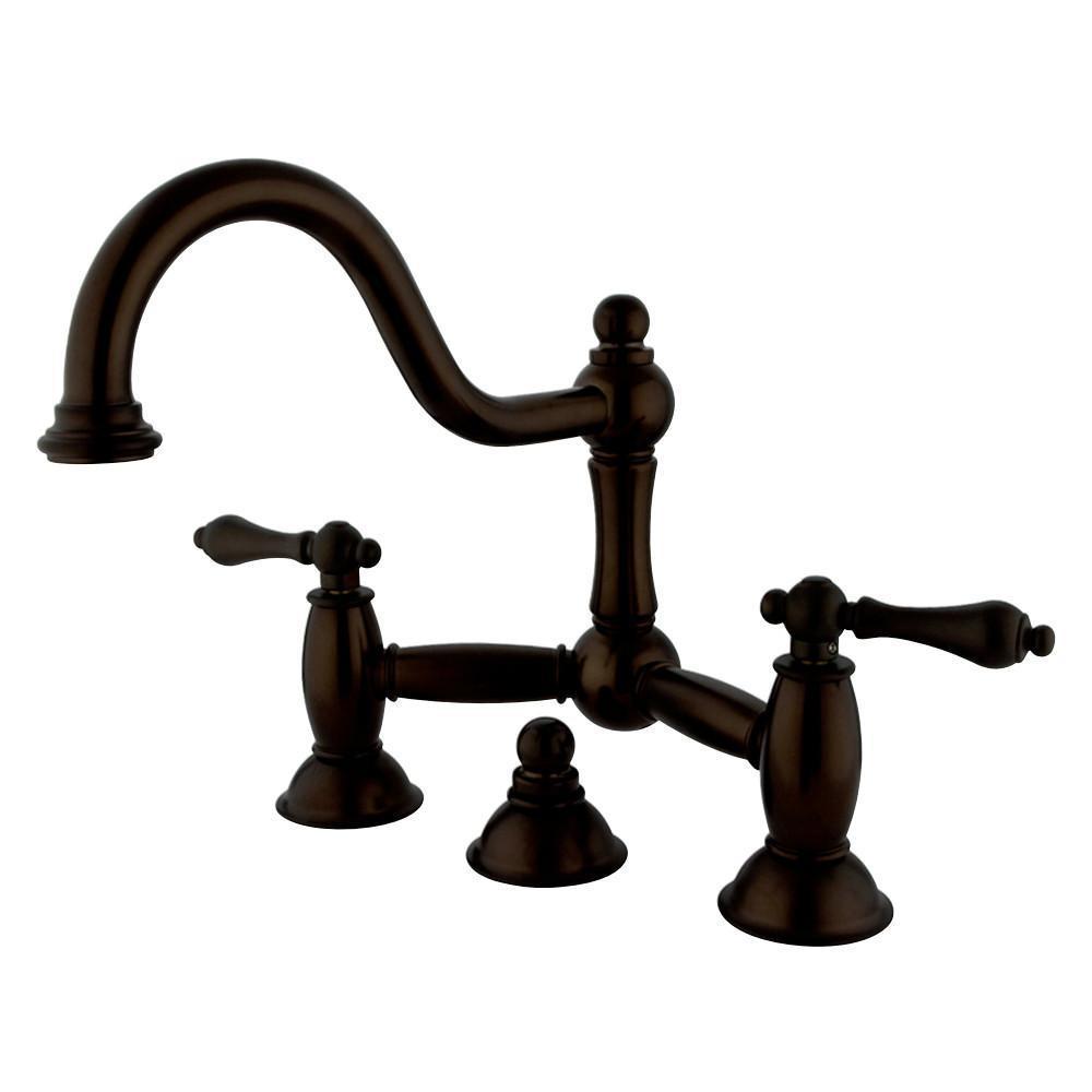 Kingston Brass Restoration Bridge Bathroom Faucet Oil Rubbed Bronze