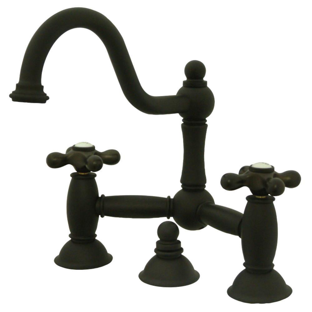 Kingston Brass Restoration Bridge Bathroom Faucet Oil Rubbed Bronze