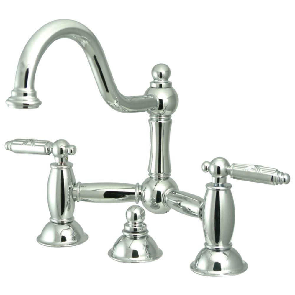 Kingston Brass Restoration Bridge Bathroom Faucet Polished Chrome