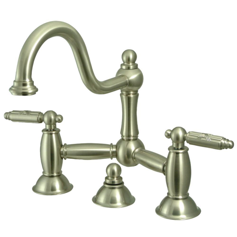 Kingston Brass Restoration Bridge Bathroom Faucet Brushed Nickel