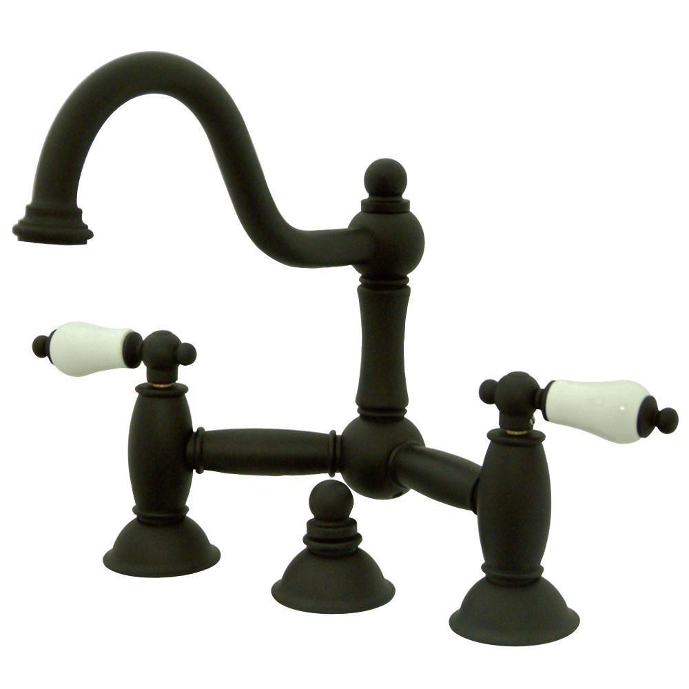 Kingston Brass Restoration Bridge Bathroom Faucet Oil Rubbed Bronze