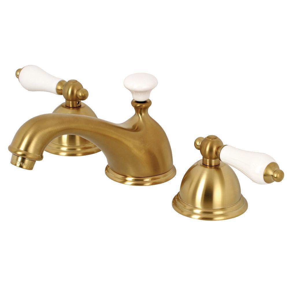 Kingston Brass Restoration Widespread Bathroom Faucet Satin Brass