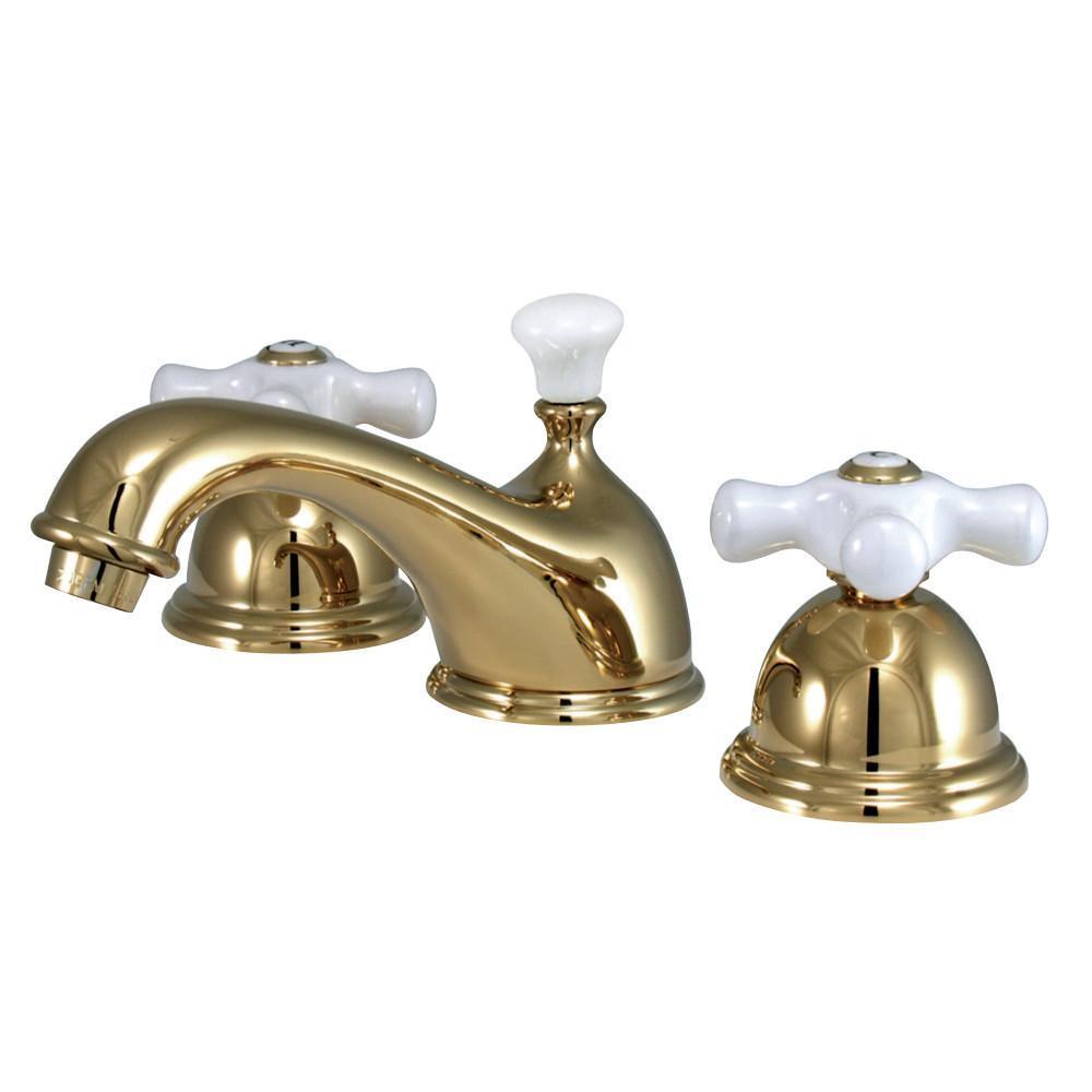 Kingston Brass Restoration Widespread Bathroom Faucet Polished Brass
