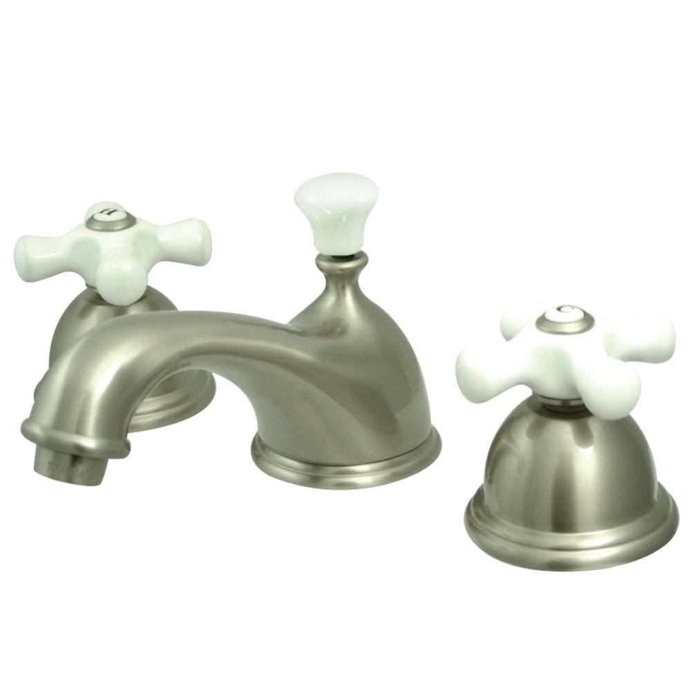 Kingston Brass Restoration Widespread Bathroom Faucet Brushed Nickel