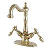 Kingston Brass Tudor 4&quot; Centerset Bathroom Faucet Polished Brass