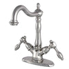 Kingston Brass Tudor 4&quot; Centerset Bathroom Faucet Brushed Nickel