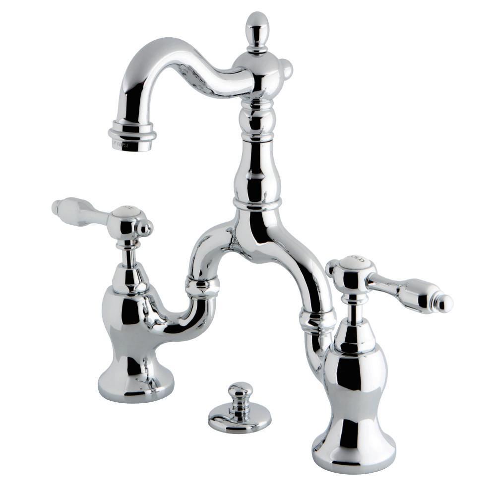 Kingston Brass Tudor Bridge Bathroom Faucet Polished Chrome