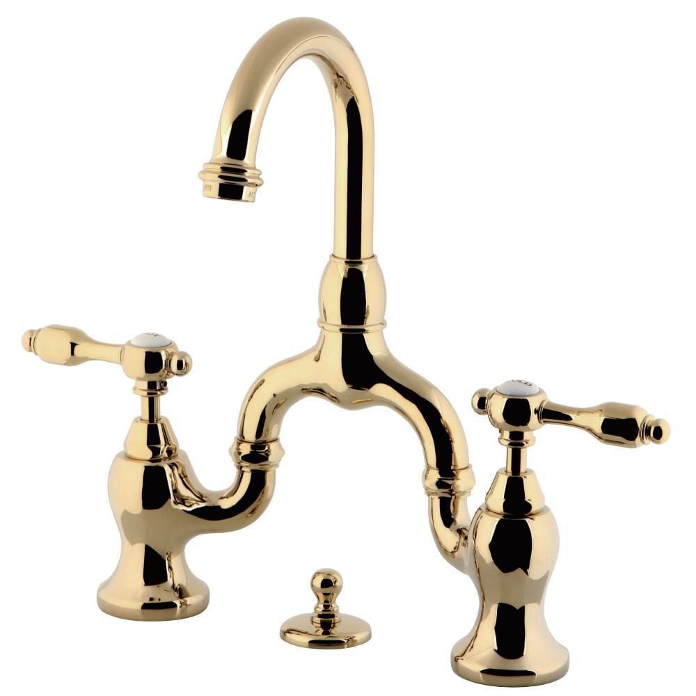 Kingston Brass Tudor Bridge Bathroom Faucet Polished Brass