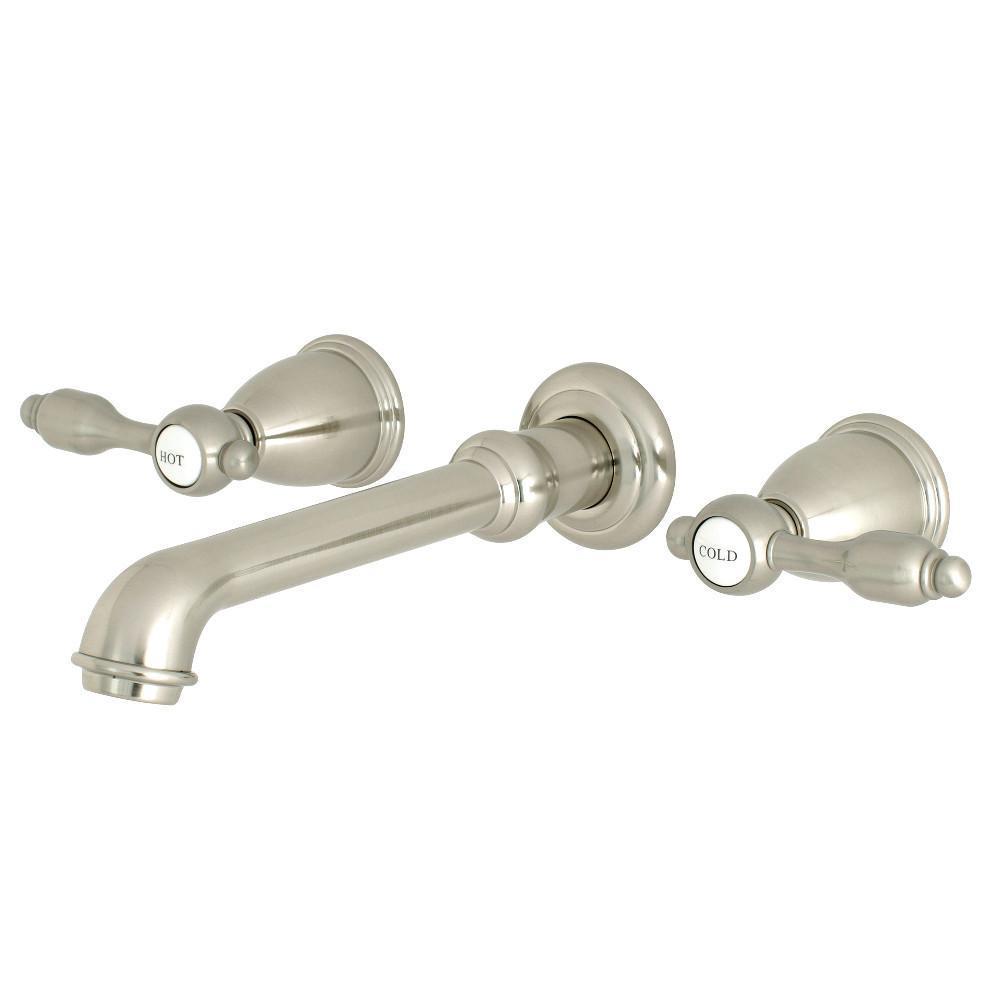 Kingston Brass Tudor Wall-Mount Bathroom Faucet Brushed Nickel
