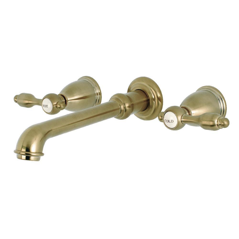 Kingston Brass Tudor Wall-Mount Bathroom Faucet Satin Brass