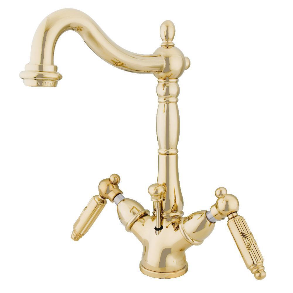 Kingston Brass Victorian 4&quot; Centerset Bathroom Faucet Polished Brass
