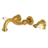 Kingston Brass Vintage Wall-Mount Bathroom Faucet Satin Brass