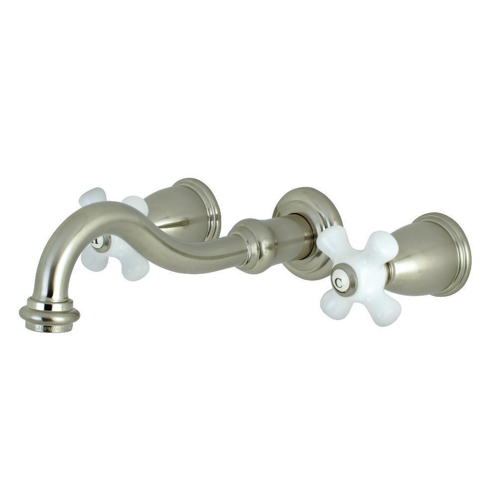 Kingston Brass Vintage Wall-Mount Bathroom Faucet Brushed Nickel