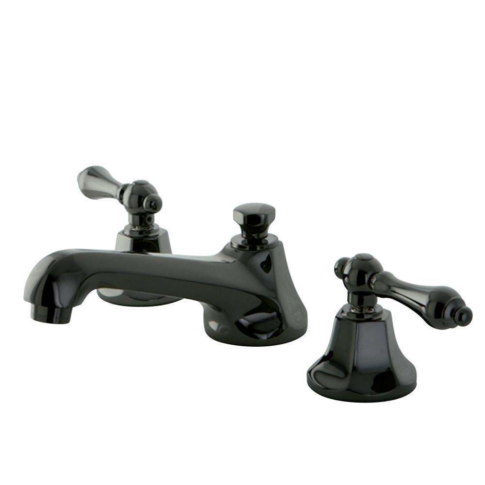 Kingston Brass Water Onyx Widespread Bathroom Faucet Black Stainless Steel