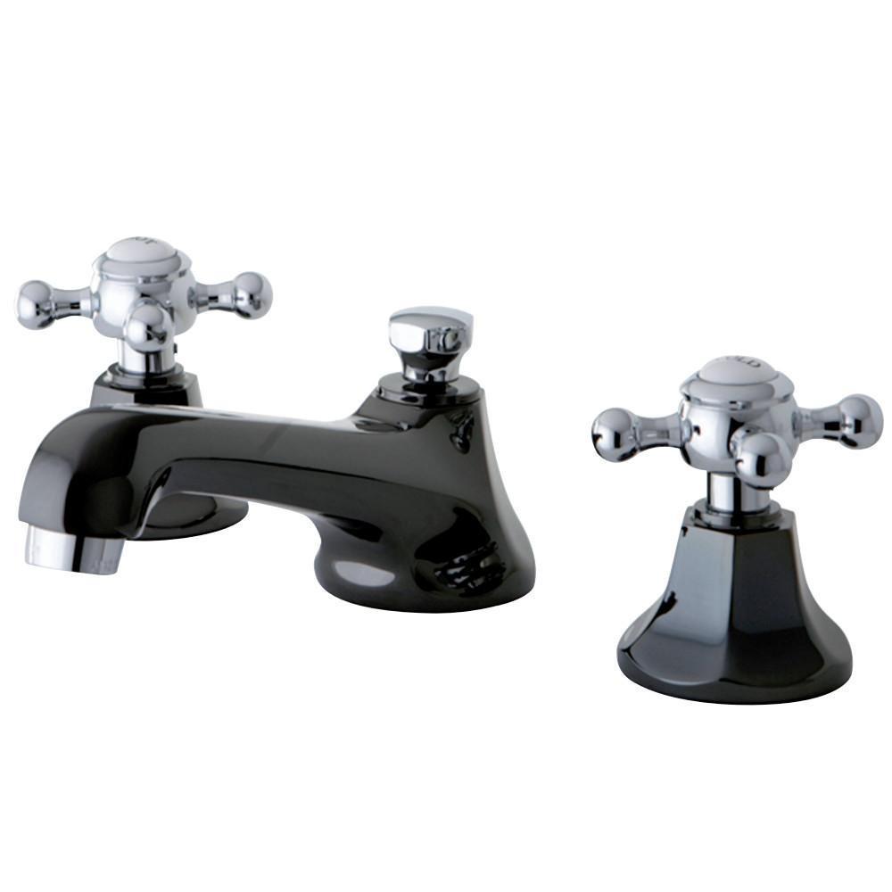 Kingston Brass Water Onyx Widespread Bathroom Faucet Black Stainless Steel/Polished Chrome