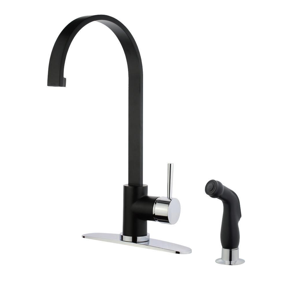 Gourmetier Concord One Handle Kitchen Faucet Matte Black/Polished Chrome
