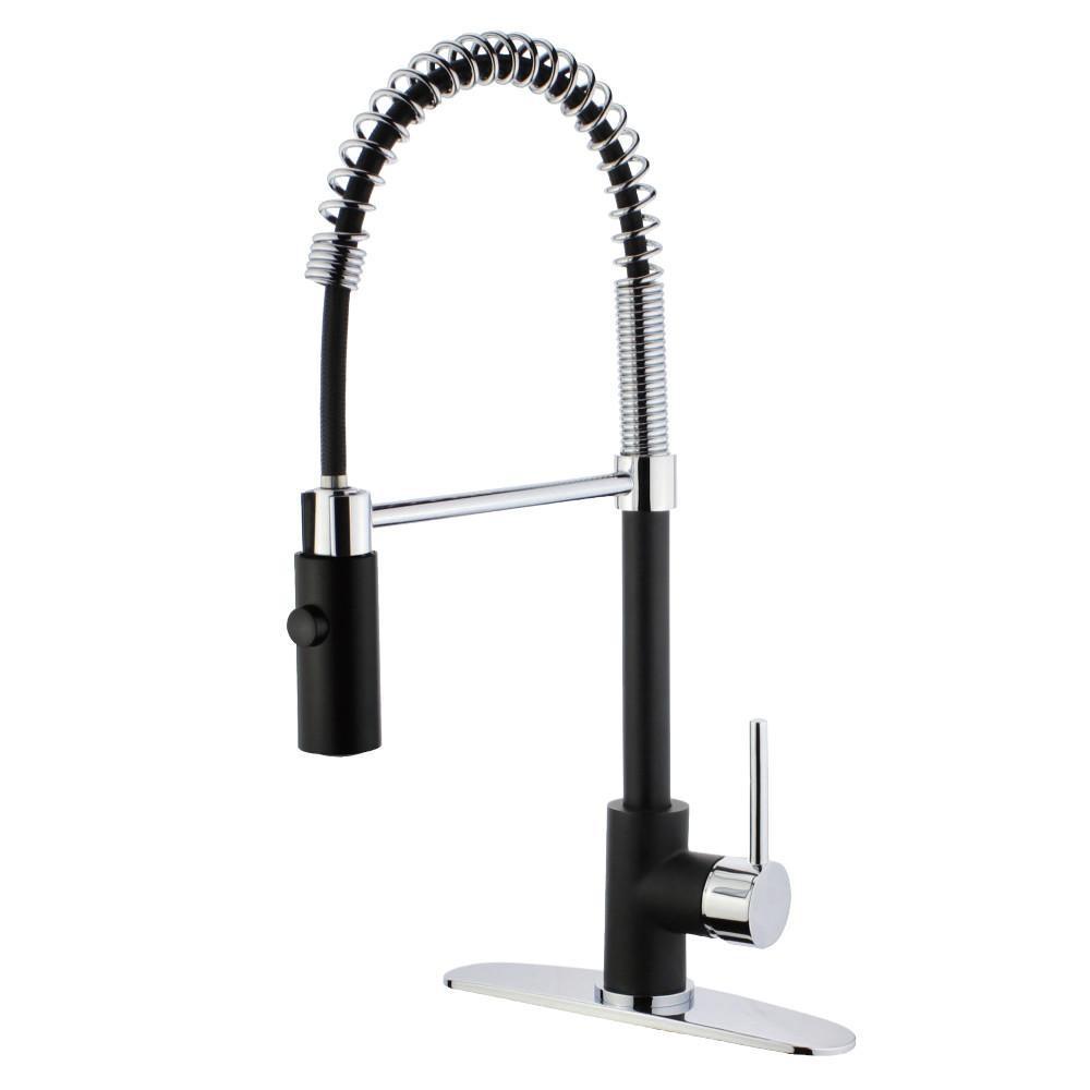 Gourmetier Concord Pre-Rinse Kitchen Faucet Matte Black/Polished Chrome