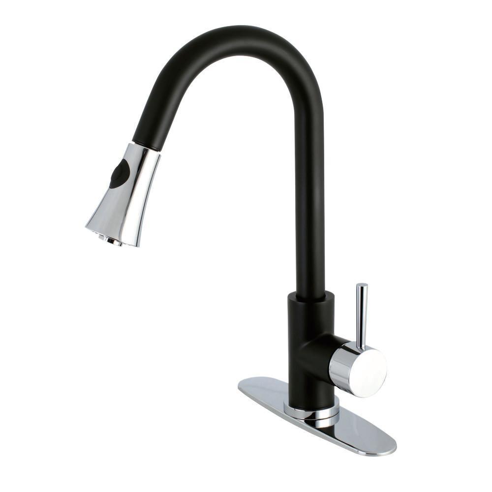 Gourmetier Concord Pull-Down Kitchen Faucet Matte Black/Polished Chrome