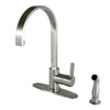 Gourmetier Continental One Handle Kitchen Faucet Brushed Nickel