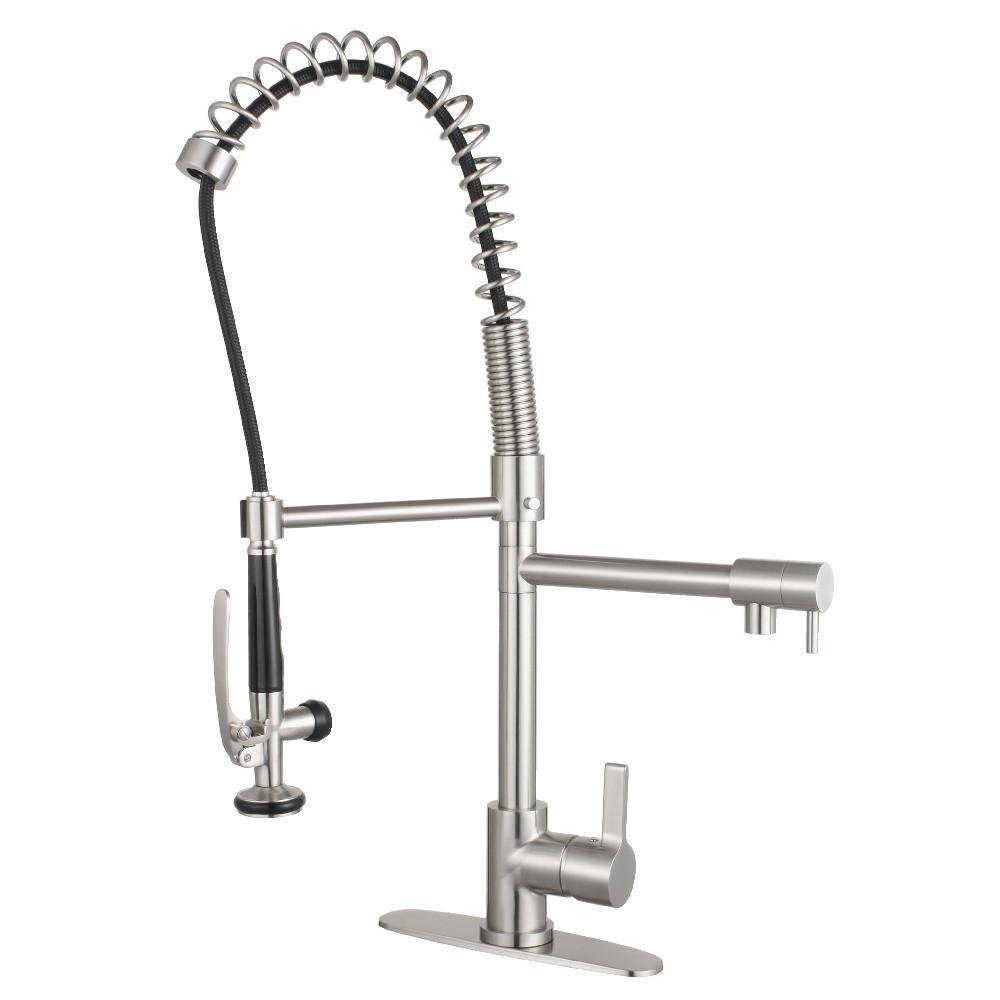 Gourmetier Continental Pre-Rinse Kitchen Faucet Brushed Nickel