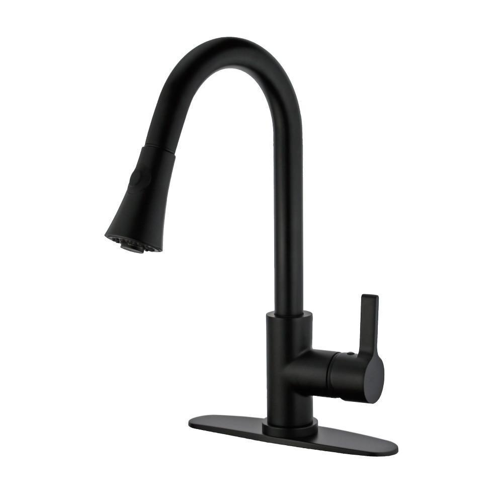 Gourmetier Continental Pull-Down Kitchen Faucet Matte Black