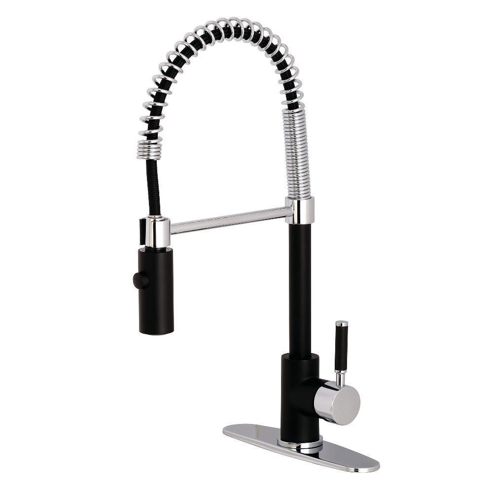Gourmetier Kaiser Pull-Down Kitchen Faucet Matte Black/Polished Chrome